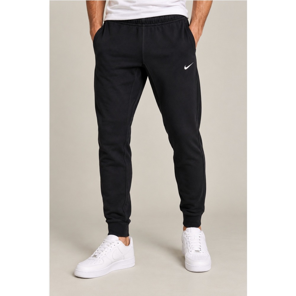 Nike Jogger Sweatpants Small Black Fleece Tapered Sporty Streetwear Swoosh